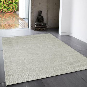 Reko Modern Plain Textured Ribbed Lines Viscose/Cotton Shimmer Flatweave French Grey Rug-Asiatic Carpets-Rug Love - The Most Loved Rug Store